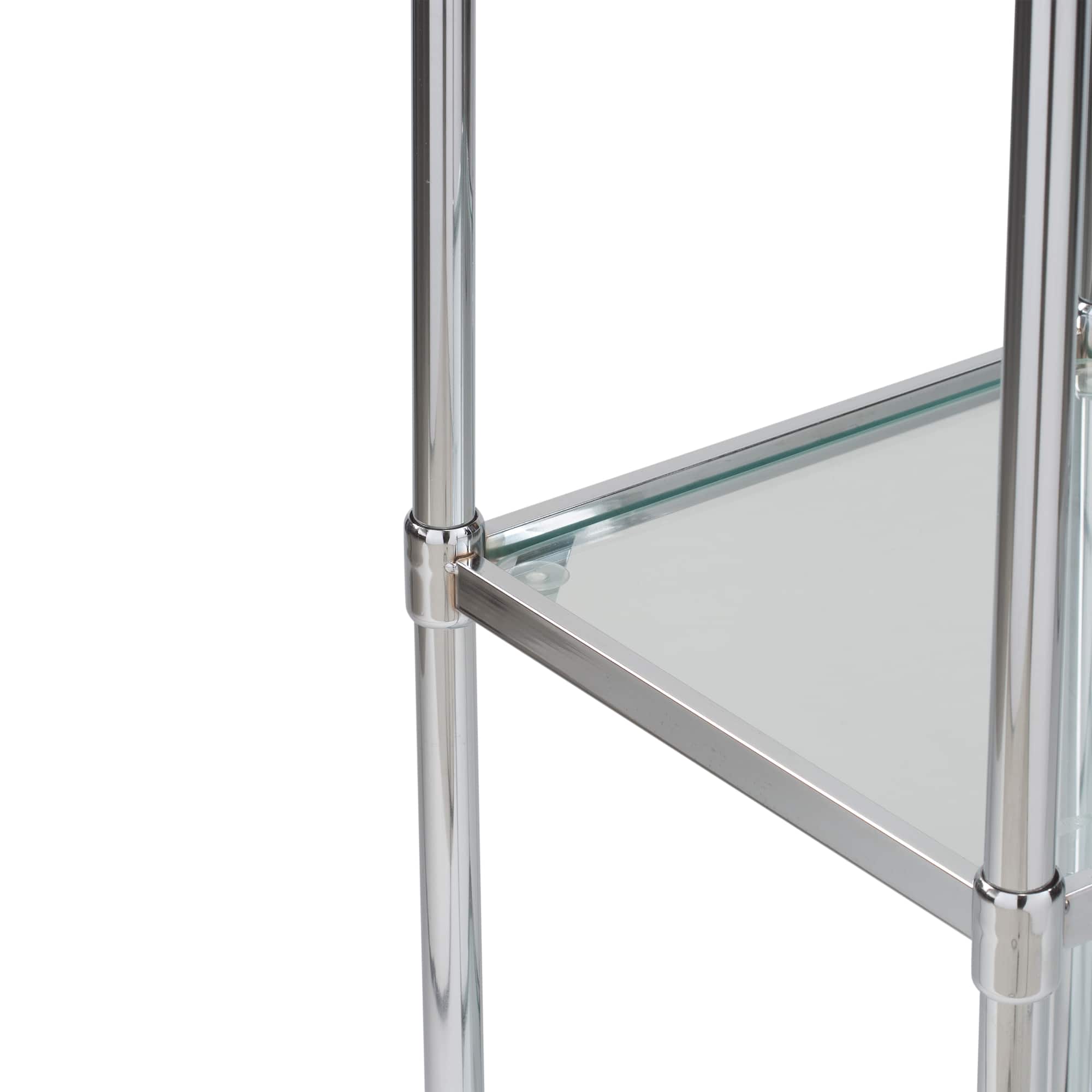 Organize It All Free Standing 4-Tier Glass Shelf Tower